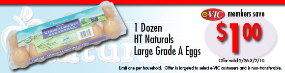 Harris Teeter Naturals Grade A Large Eggs - 1 Dozen : eVIC Member Price - Save $1.00 - Limit 1